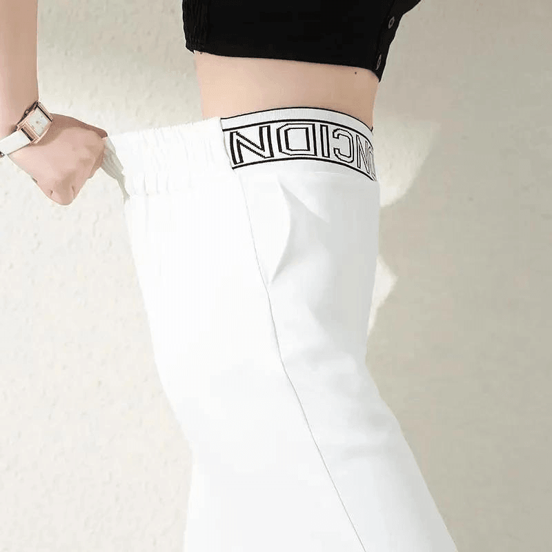 Calça Casual Feminina de Alfaiataria Élastique