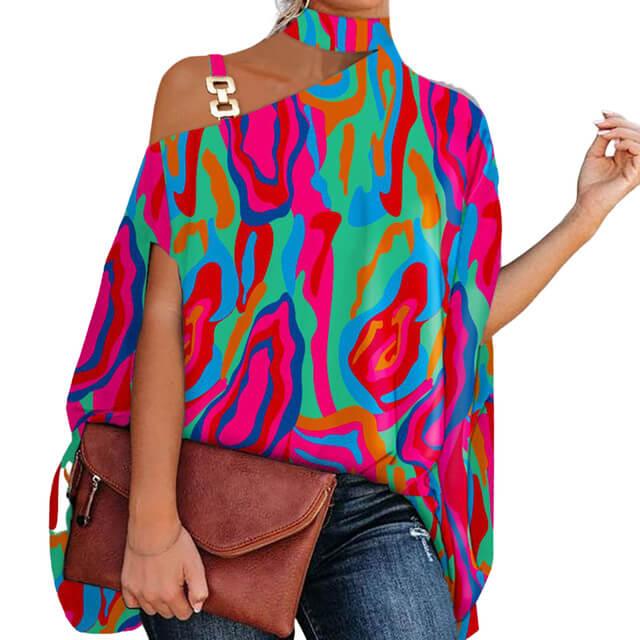Blusa Feminina Gola Alta e Ombro Aberto - Brenda
