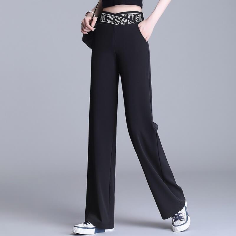Calça Casual Feminina de Alfaiataria Élastique