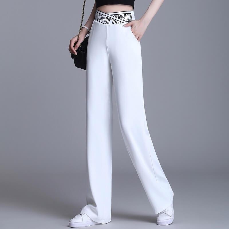 Calça Casual Feminina de Alfaiataria Élastique
