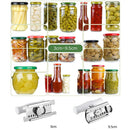 Mostra o possível uso em vários tipos de potes. E, amplitude de abertura da engrenagem para uso em tampas de 3 a 9,5 cm de diâmetro