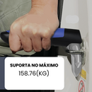 Mão segurando a Alça instalada mostrando que o equipamento suporta no máximo 158,76 Kg.