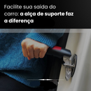 Gif demonstra como instalar a Alça de Suporte na fechadura do veículo, na hora de descer.