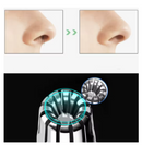 Detalhe das lâminas internas do aparador de nariz com acabamento seguro.