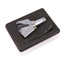 Aparador portátil de nariz em seu estojo junto com a escova de limpesa, para a higiene masculina.