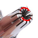 Vista superior do aparador mostrando uma estrutura em aço inoxidável e sentido da rotação.
