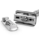 Barbeador com seis (6) níveis de ajustes para a perfeita adequação de sua pele, como mostra o detalhe.