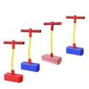 Mostra quatro Pula pulas em suas cores vermelho, azul e rosa, para escolha da criançada.