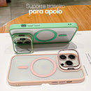 Case Duo Protect feita em silicone macio e resistente, proporcionando proteção leve e durável para o iPhone.