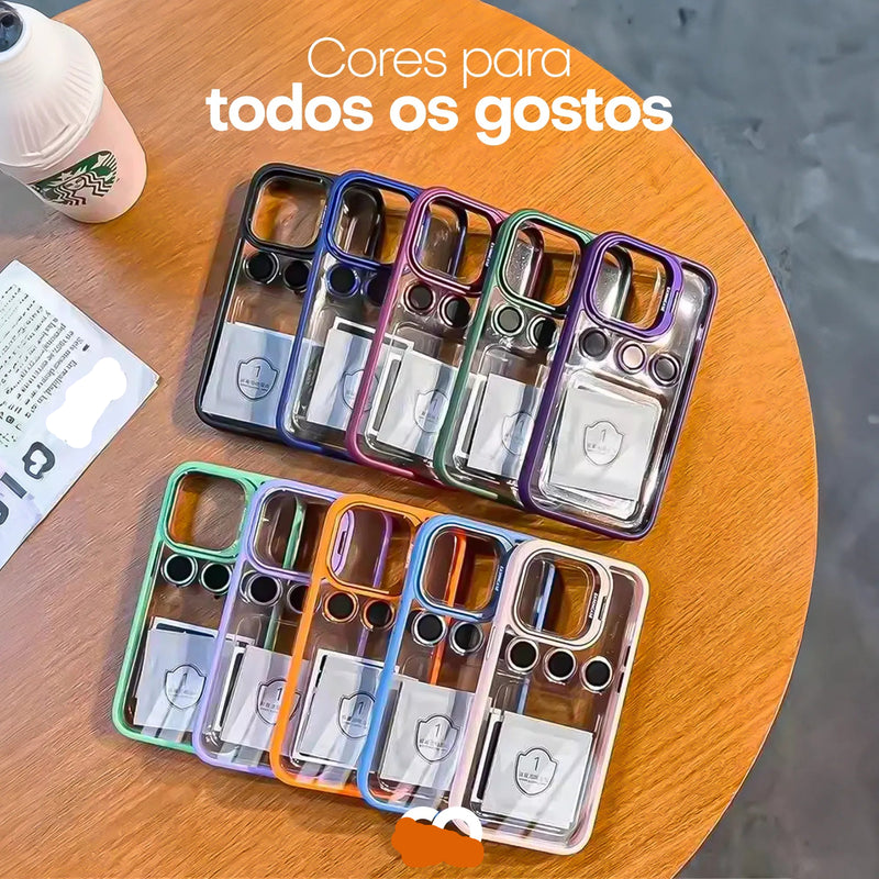 Case Duo Protect disponível em várias cores elegantes, combinando com diferentes estilos e preferências.