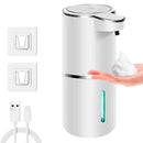 Dispensador de sabonete líquido com recarga USB, dispensando o uso de pilhas.