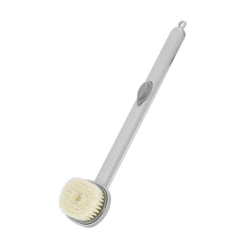 Escova de Banho Ergonômica com alça longa, ideal para alcançar as costas com conforto. Cor cinza.