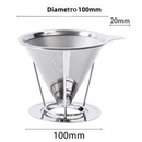 Filtro-coador de café inoxidável reutilizável - tamanho pequeno, diâmetro 100 mm.