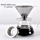 Filtro-coador de café inoxidável reutilizável - tamanho médio ideal para 1 a 4 pessoas.