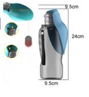 Medidas da garrafa são 9,5 cm x 24 cm.