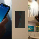 Interruptor Wi-Fi instalado em uma casa moderna com iluminação inteligente.