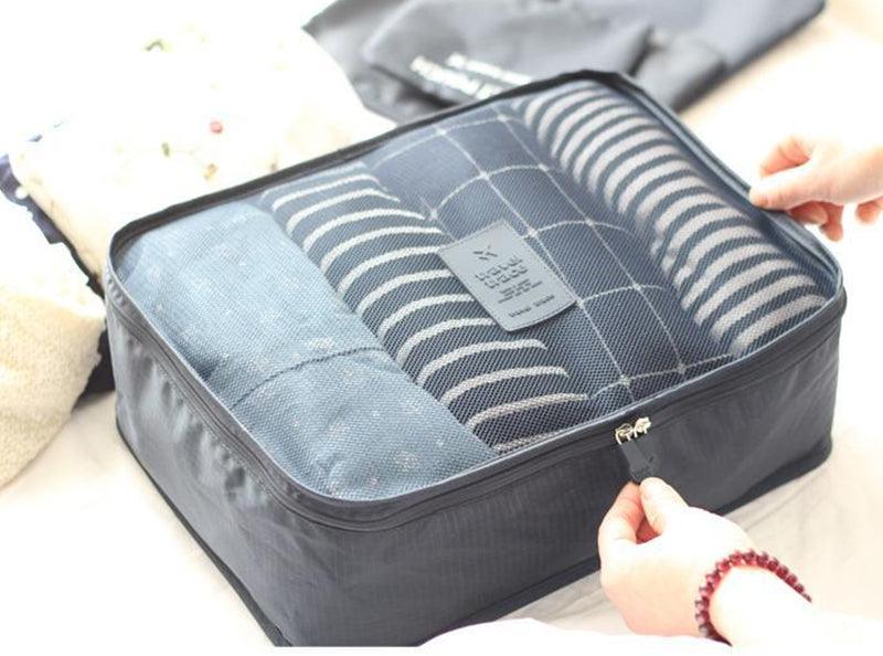 Kit Organizador de Malas para Viagem disponível em diversos cores vibrantes.