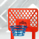 Mini Basquete Portátil instalado em um ambiente interno transformando, qualquer espaço em um clima de uma  quadra de diversão.