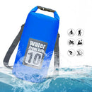Mochila Flutuante feita com material impermeável resistente, protegendo objetos de umidade e respingos.