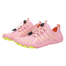 A cor da modernidade no par de sapatos de cor rosa.