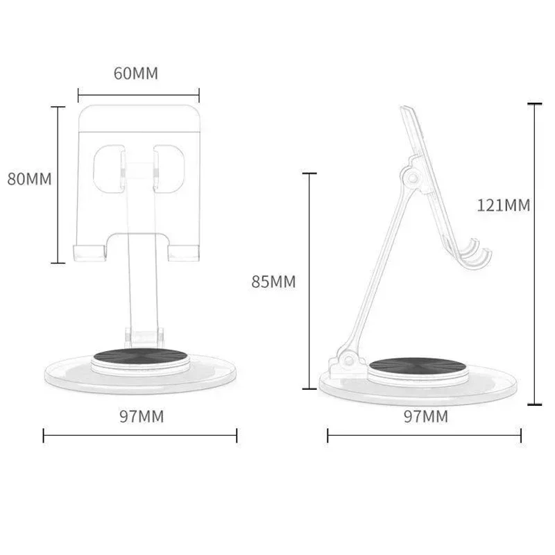 Medidas do suporte. 60mm x 80mm x 97mm.