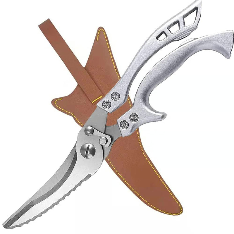 Tesoura Culinária SuperCutter em aço inoxidável, resistente e ideal para cortes precisos na cozinha.